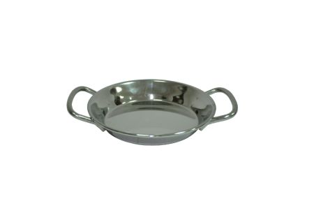 Сковорода порц. d=15 см. h=2 см. 0,25 л. нерж. с 2 ручками MGsteel /1/12/ АКЦИЯ