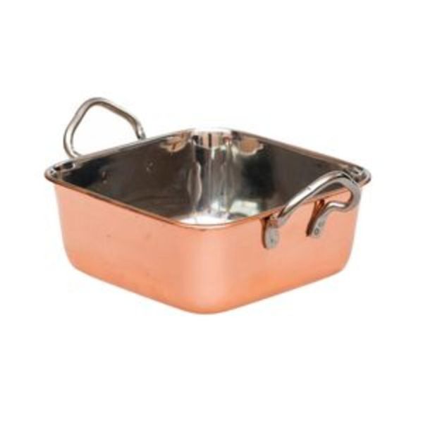 Сковорода для подачи 13,8*13,8 см h5,5 см 810 мл квадратная Copper нерж. 2 ручки цвет медь P.L.