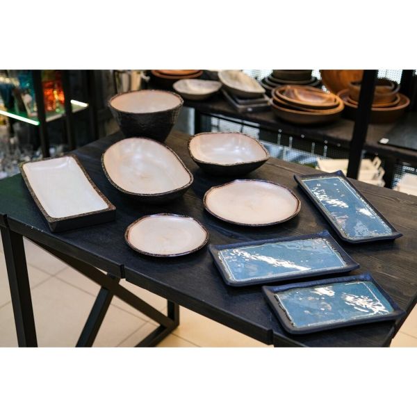 Блюдо 26*16,2*2 см прямоуг. Turquoise black пластик меламин P.L. Proff Cuisine